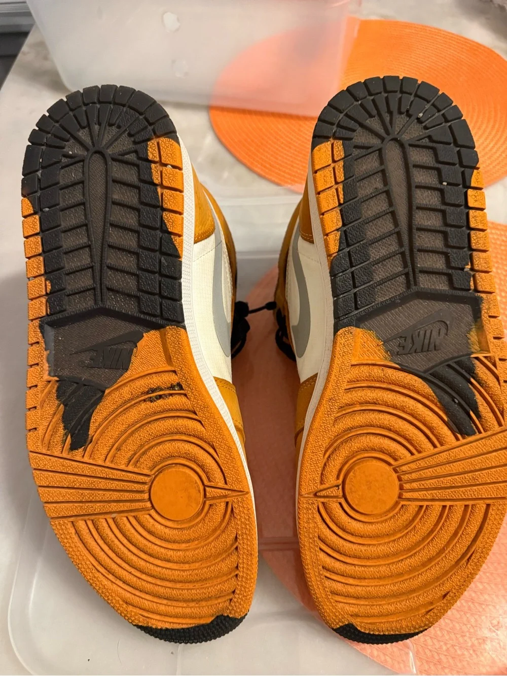 Nike Orange White Black High-Top Sneakers